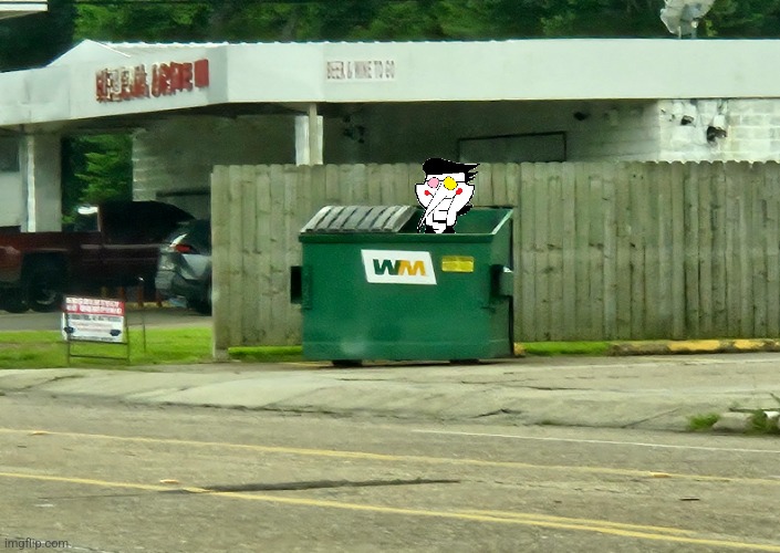 HE'S REAL!!! | image tagged in spamton,deltarune,dumpster,memes in real life | made w/ Imgflip meme maker