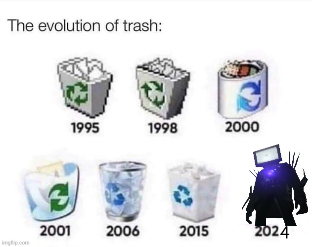 The evolution of trash | 4 | image tagged in the evolution of trash | made w/ Imgflip meme maker