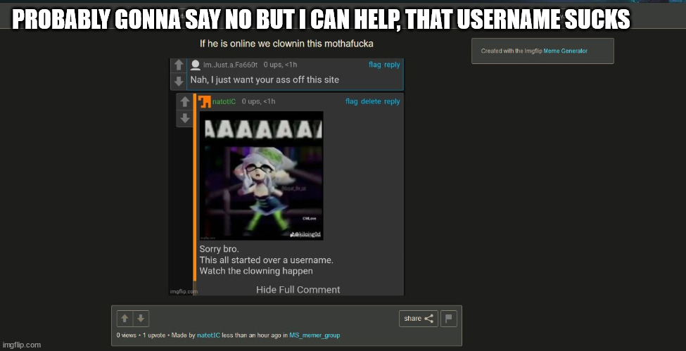 do i have whats going on wrong or...? | PROBABLY GONNA SAY NO BUT I CAN HELP, THAT USERNAME SUCKS | made w/ Imgflip meme maker