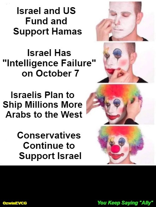 You Keep Saying "Ally" | image tagged in clown applying makeup,memes,truth about hamas,truth about israel,you keep using that word,invasion of the mind snatchers | made w/ Imgflip meme maker