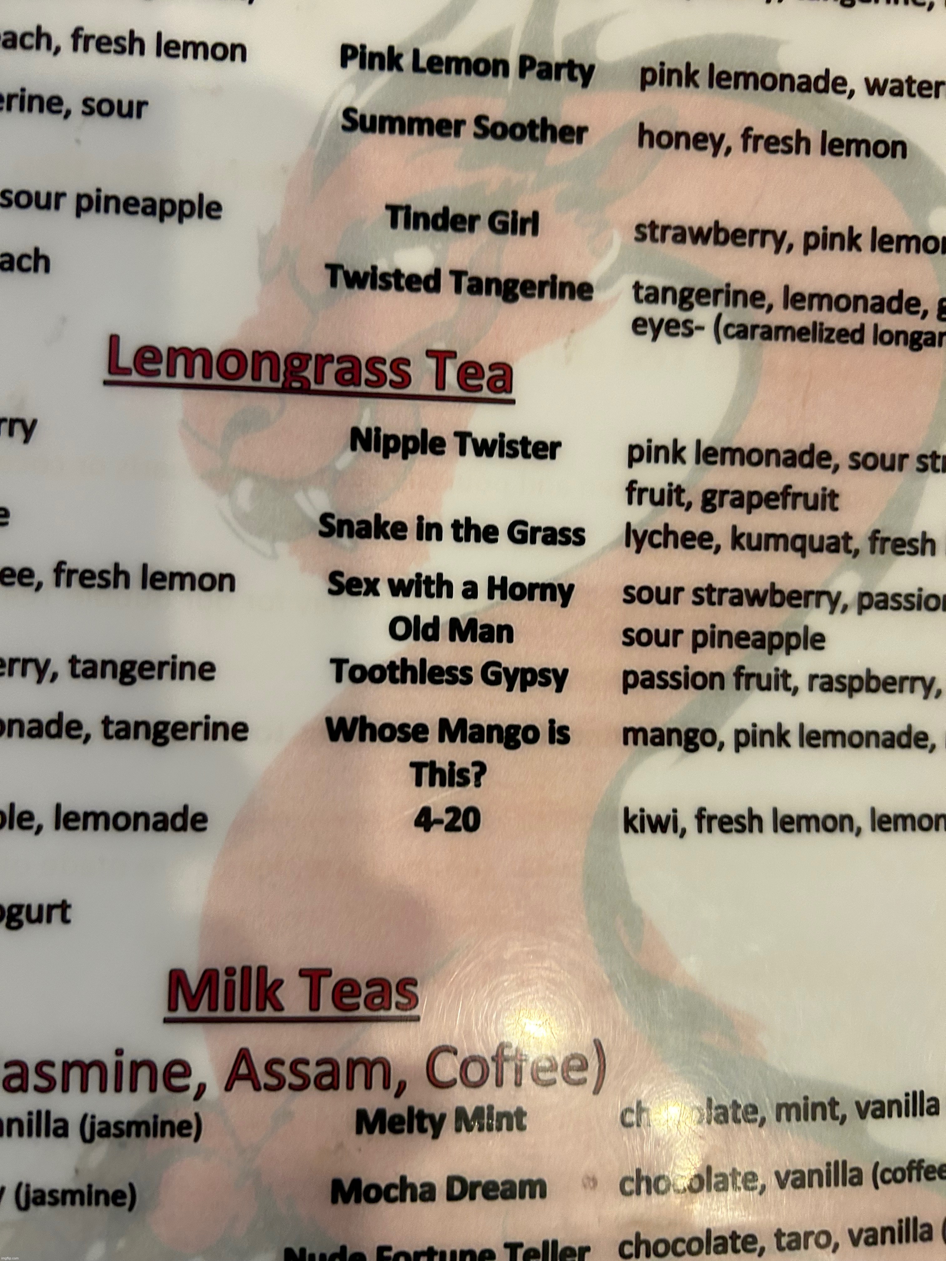 THE NAMES OF THE BUBBLE TEA WHAT?! | made w/ Imgflip meme maker