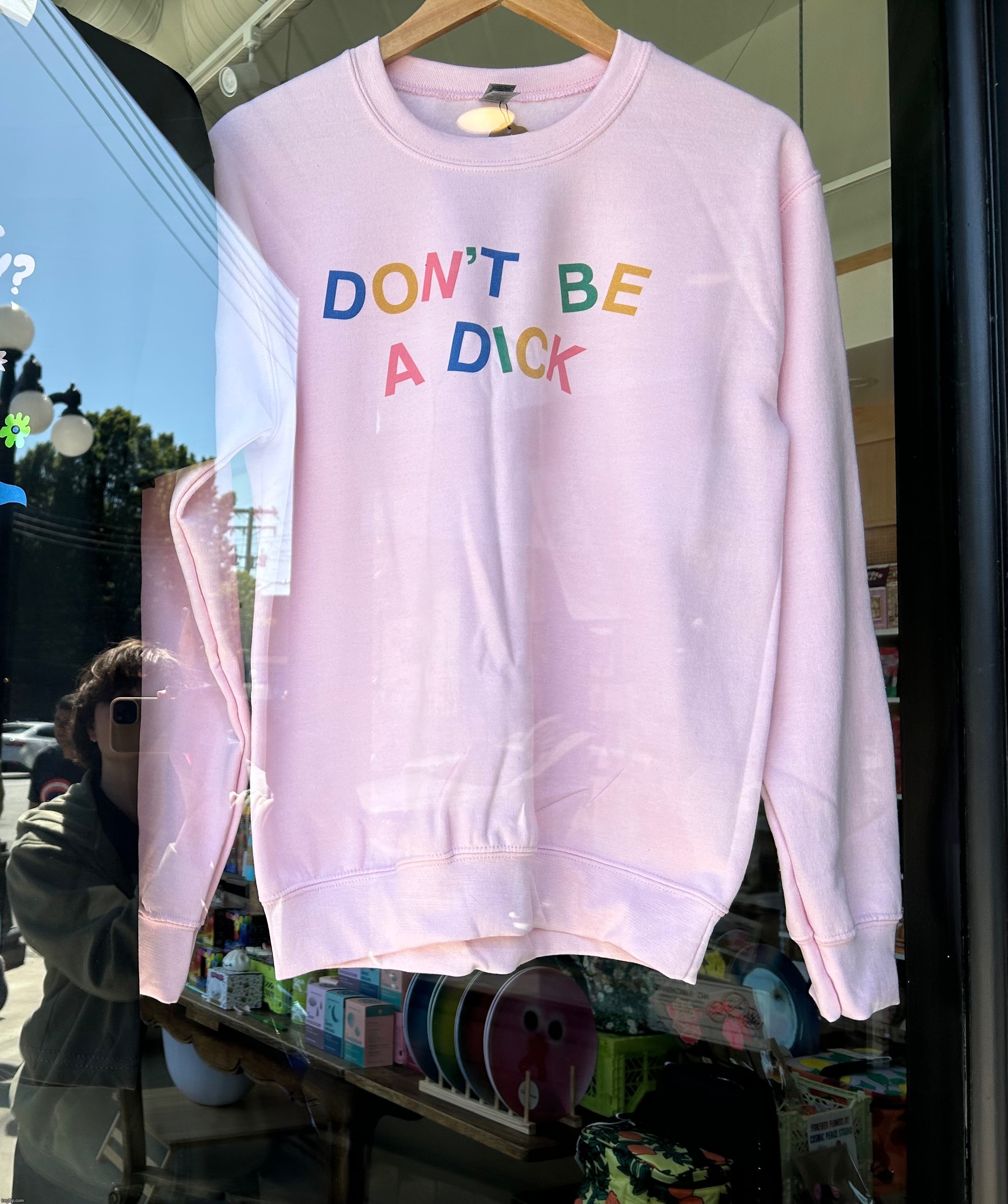 Saw this at a children’s consignment…you can see me absolutely mesmerized in the window | made w/ Imgflip meme maker