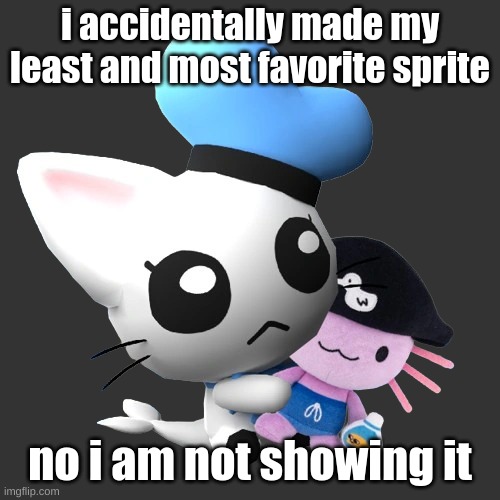 im embarrassed but at the same time im gatekeeping it | i accidentally made my least and most favorite sprite; no i am not showing it | image tagged in phin | made w/ Imgflip meme maker