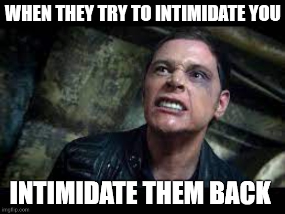 when they try to intimidate you intimidate them back | WHEN THEY TRY TO INTIMIDATE YOU; INTIMIDATE THEM BACK | image tagged in doctor who | made w/ Imgflip meme maker