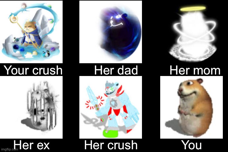 For those Roblox find the chomiks fans out there | Your crush         Her dad         Her mom; Her ex; Her crush; You | image tagged in this is a tag,okay,why are you reading the tags,stop reading the tags,bruh,just stop | made w/ Imgflip meme maker