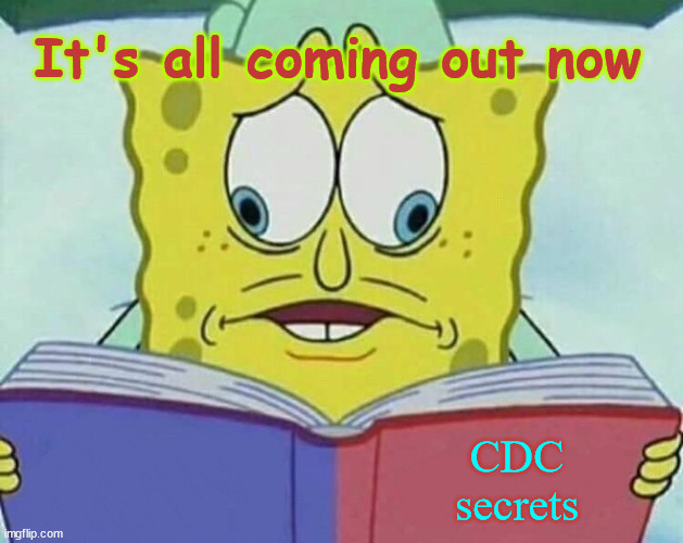 Facts the CDC Doesn’t Want You to Know | It's all coming out now; CDC
secrets | image tagged in cross eyed spongebob,cdc,hide the truth,protect,big pharma | made w/ Imgflip meme maker