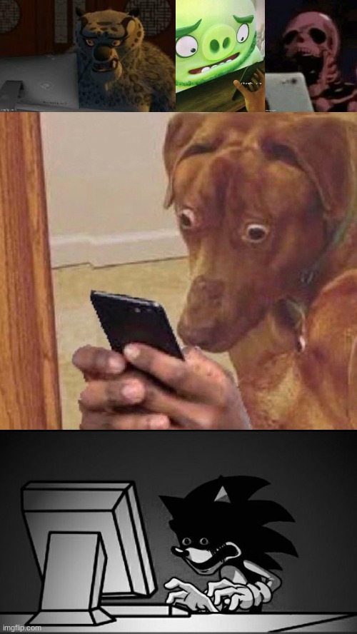 Looking at phone Blank Meme Template