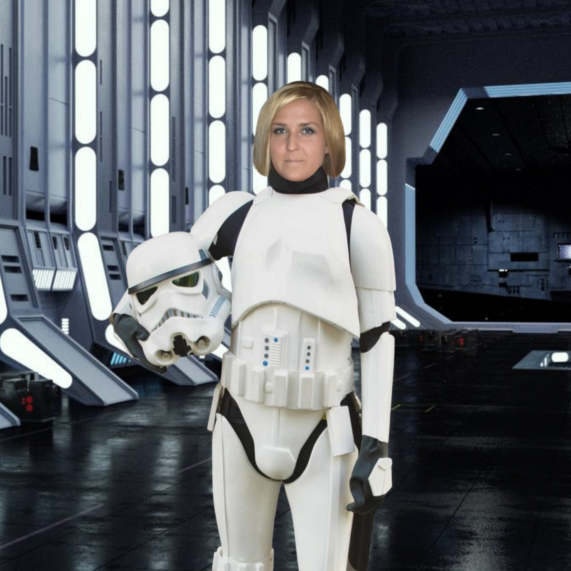 Unhappy female stormtrooper Blank Meme Template