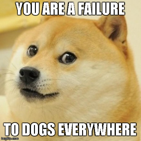 Doge Meme | YOU ARE A FAILURE TO DOGS EVERYWHERE | image tagged in memes,doge | made w/ Imgflip meme maker