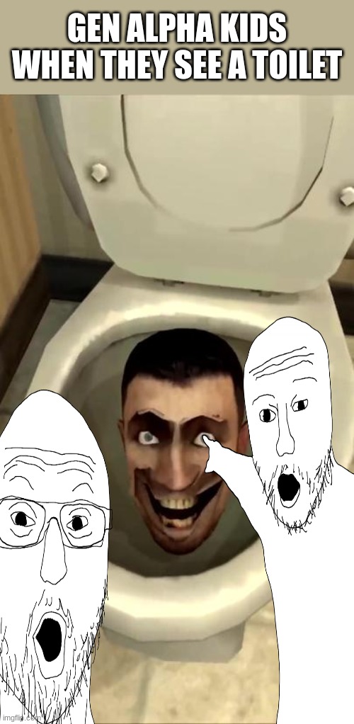 I swear not trying to send more hate or like on this toilet joi w agrij aerj | GEN ALPHA KIDS WHEN THEY SEE A TOILET | image tagged in skibidi toilet,memes,gen alpha | made w/ Imgflip meme maker