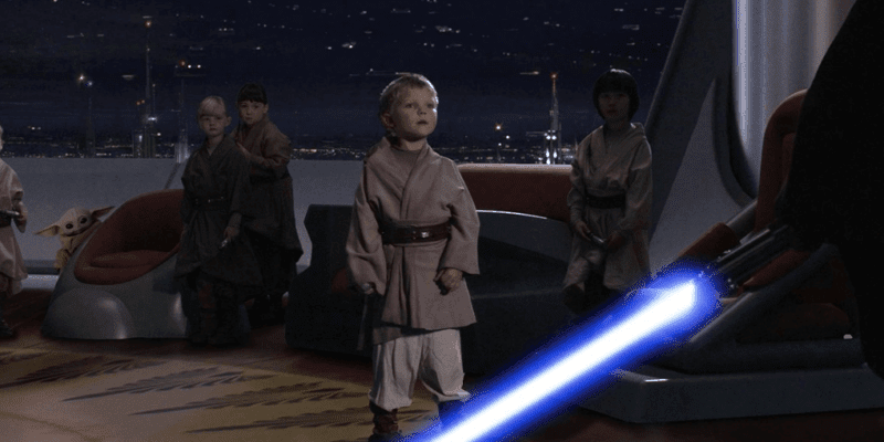 High Quality Anakin at the temple chopping kids Blank Meme Template