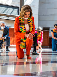 Nancy Pelosi on bended knee Blank Meme Template