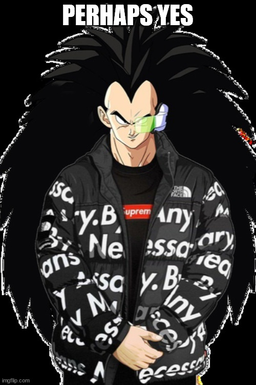 drip raditz | PERHAPS YES | image tagged in drip raditz | made w/ Imgflip meme maker