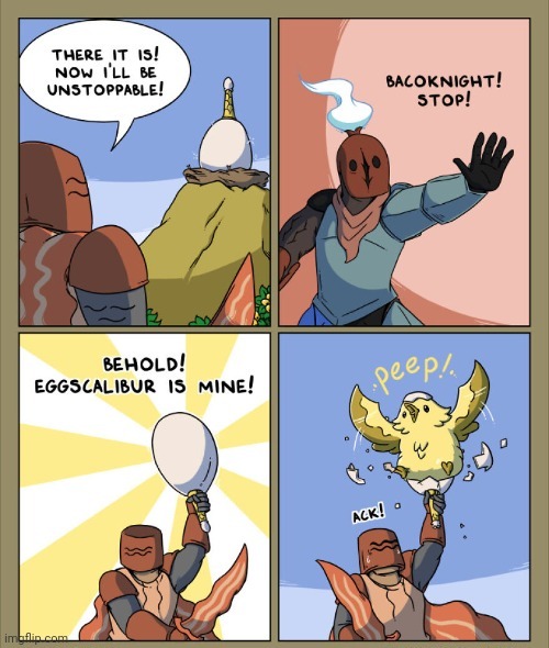 Eggscalibur | image tagged in eggs,egg,sword,chick,comics,comics/cartoons | made w/ Imgflip meme maker