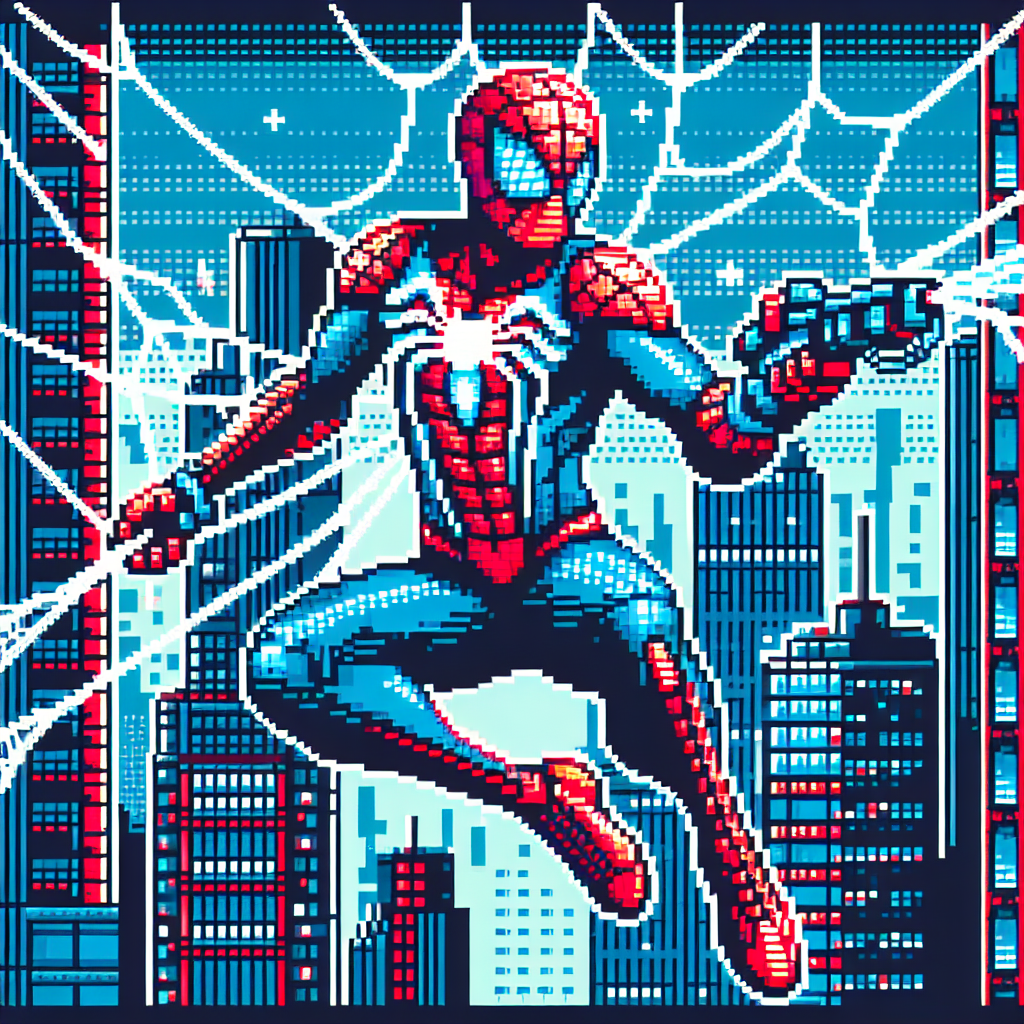 Spider hero with web shooters and red and blue suit web pattern Blank Meme Template