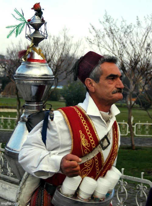 turkish vendor tea man | image tagged in turkish vendor tea man | made w/ Imgflip meme maker