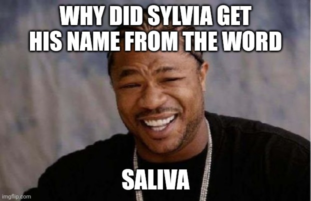 You could have at least been more creative | WHY DID SYLVIA GET HIS NAME FROM THE WORD; SALIVA | image tagged in memes,yo dawg heard you | made w/ Imgflip meme maker