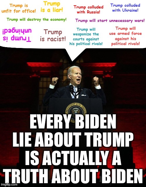 Hypocrisy much? | EVERY BIDEN LIE ABOUT TRUMP
IS ACTUALLY A TRUTH ABOUT BIDEN | image tagged in joe biden,leftists,liar liar pants on fire | made w/ Imgflip meme maker