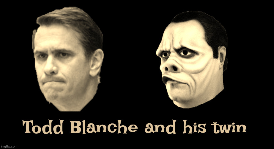 Todd's from the ZONE! | Todd Blanche and his twin | image tagged in todd blanche,trump's criminal lawyer,nyc trial,ugly,twilight zone,maga ugly | made w/ Imgflip meme maker