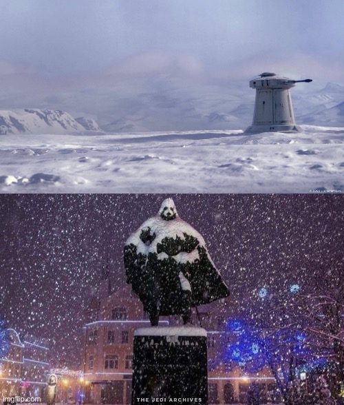 Vader on Hoth | image tagged in hoth,darth vader | made w/ Imgflip meme maker