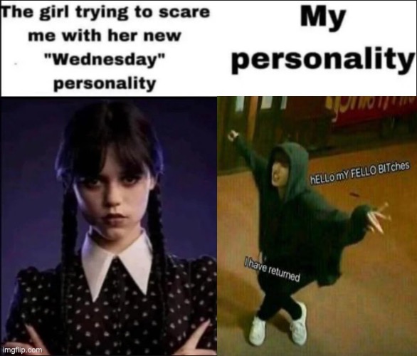 BOOM | image tagged in the girl trying to scare me with her new wednesday personality,you have been eternally cursed for reading the tags | made w/ Imgflip meme maker