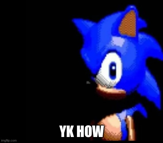 Sonic stares | YK HOW | image tagged in sonic stares | made w/ Imgflip meme maker