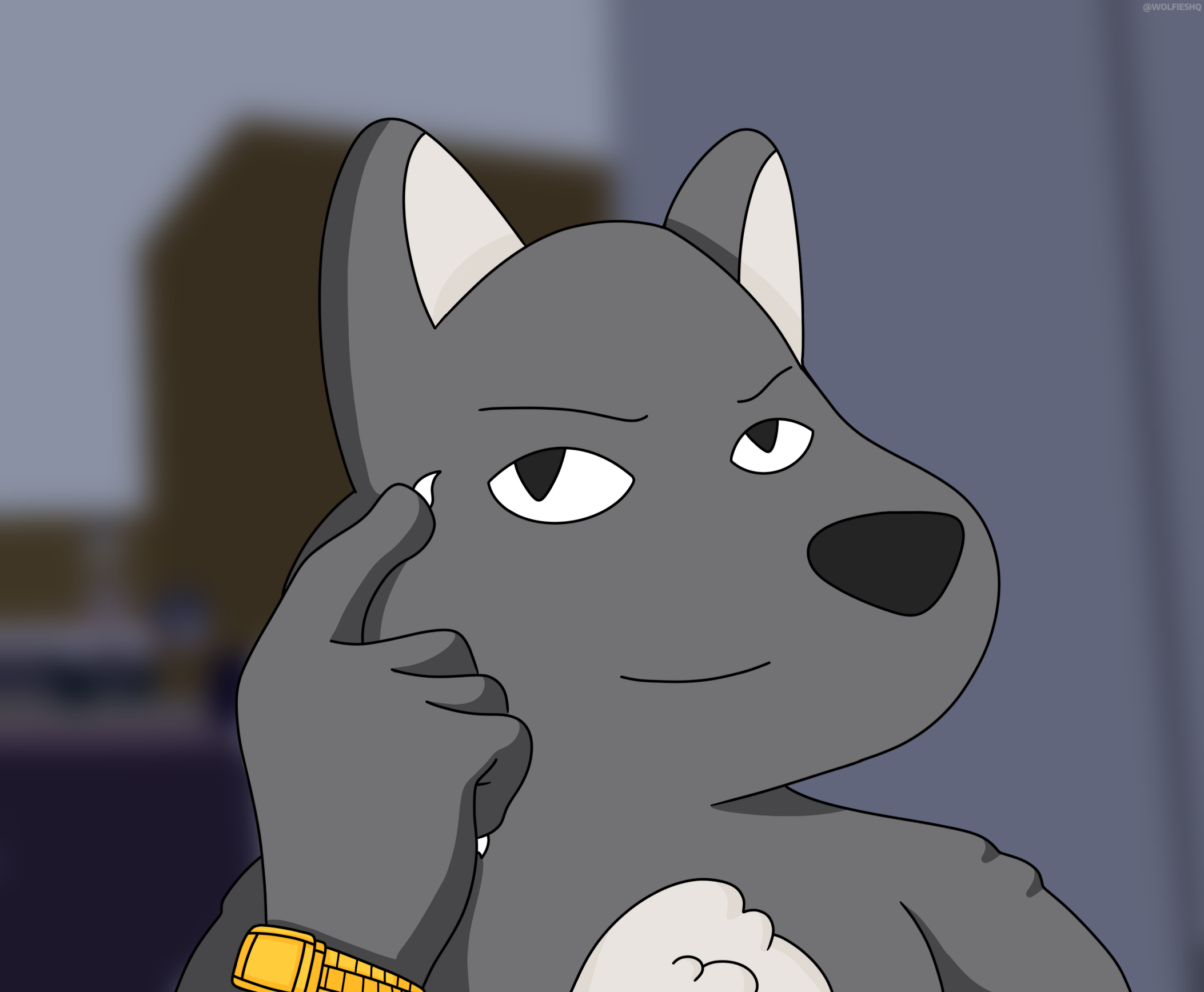 High Quality Wolfie Think About It Meme Blank Meme Template