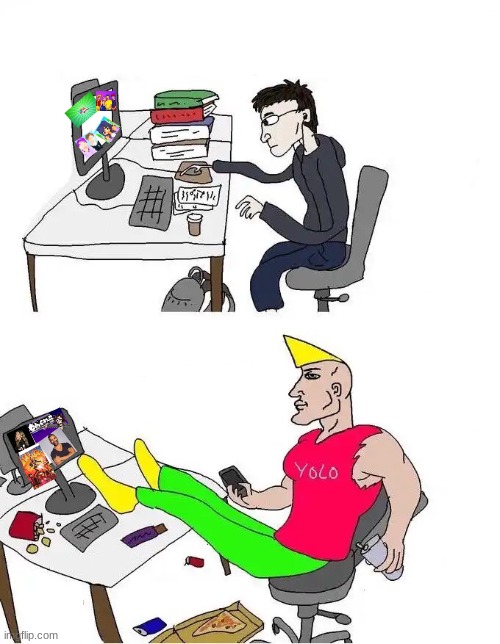 virgin vs chad computer - Imgflip