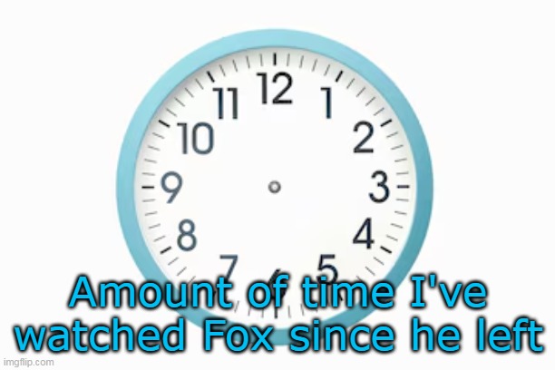 Amount of time I've watched Fox since he left | made w/ Imgflip meme maker