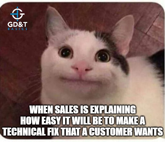 Ummm....are you done? | WHEN SALES IS EXPLAINING HOW EASY IT WILL BE TO MAKE A TECHNICAL FIX THAT A CUSTOMER WANTS | image tagged in polite cat,manufacturing,engineering,engineer,memes | made w/ Imgflip meme maker