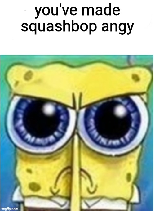 uh oh | you've made squashbop angy | image tagged in angry spongebob blank | made w/ Imgflip meme maker