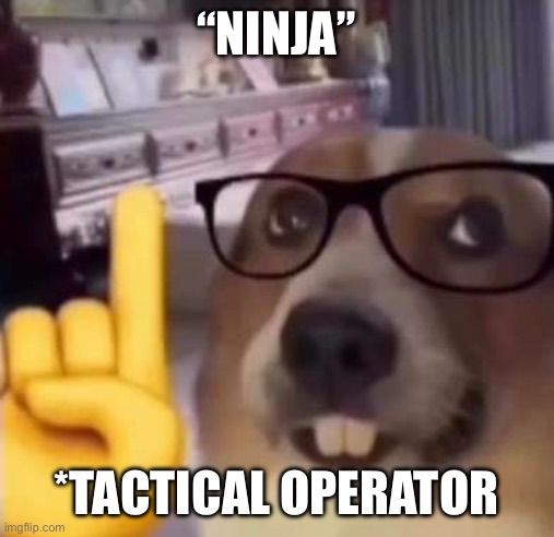Roblox | “NINJA”; *TACTICAL OPERATOR | image tagged in umm actually | made w/ Imgflip meme maker