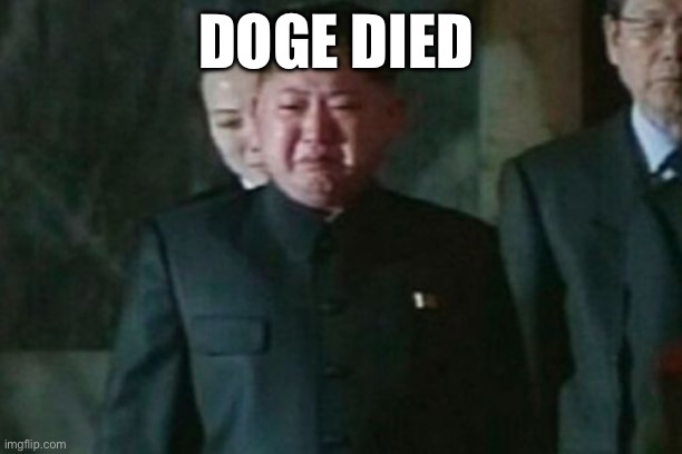 For real this time | DOGE DIED | image tagged in memes,kim jong un sad | made w/ Imgflip meme maker