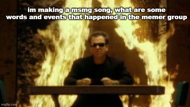 the memer group | im making a msmg song, what are some words and events that happened in the memer group | image tagged in we didn t start the fire | made w/ Imgflip meme maker