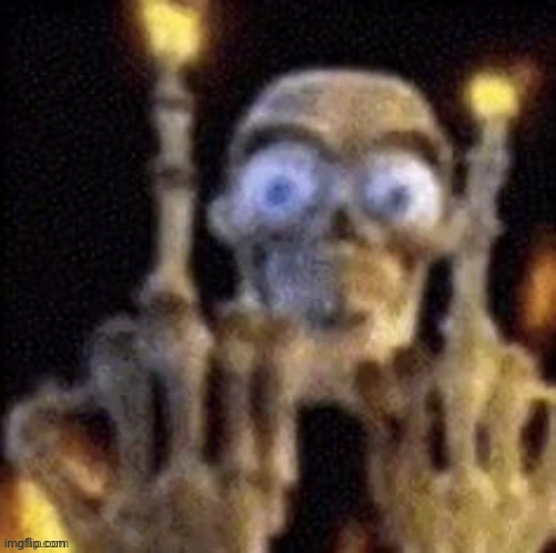 middle finger skeleton | image tagged in middle finger skeleton | made w/ Imgflip meme maker