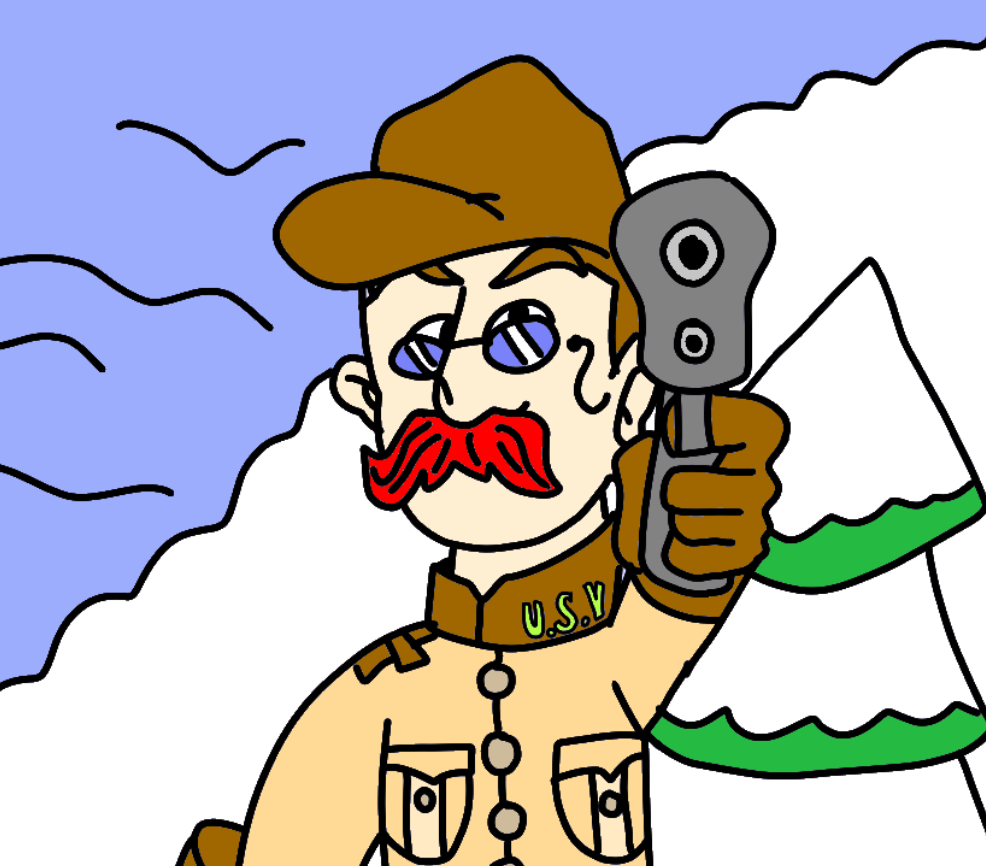 Teddy Roosevelt with gun Blank Meme Template