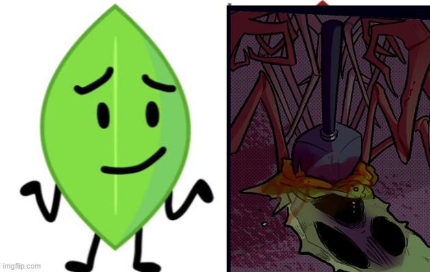 same character, diffrent fandom. | image tagged in leafy vs evil leafy,objectified,bfdi,leafy | made w/ Imgflip meme maker