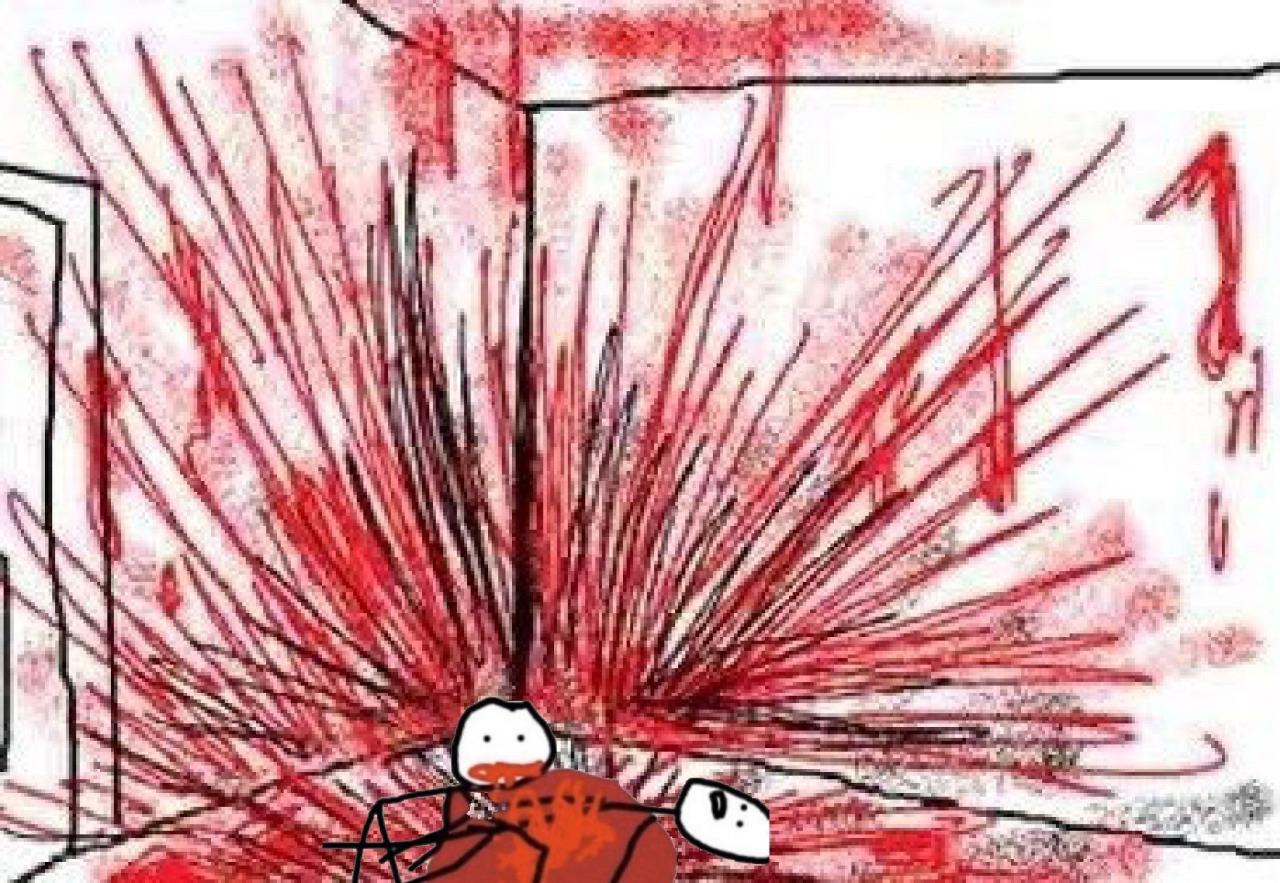 High Quality Bloody stick figure eating Blank Meme Template