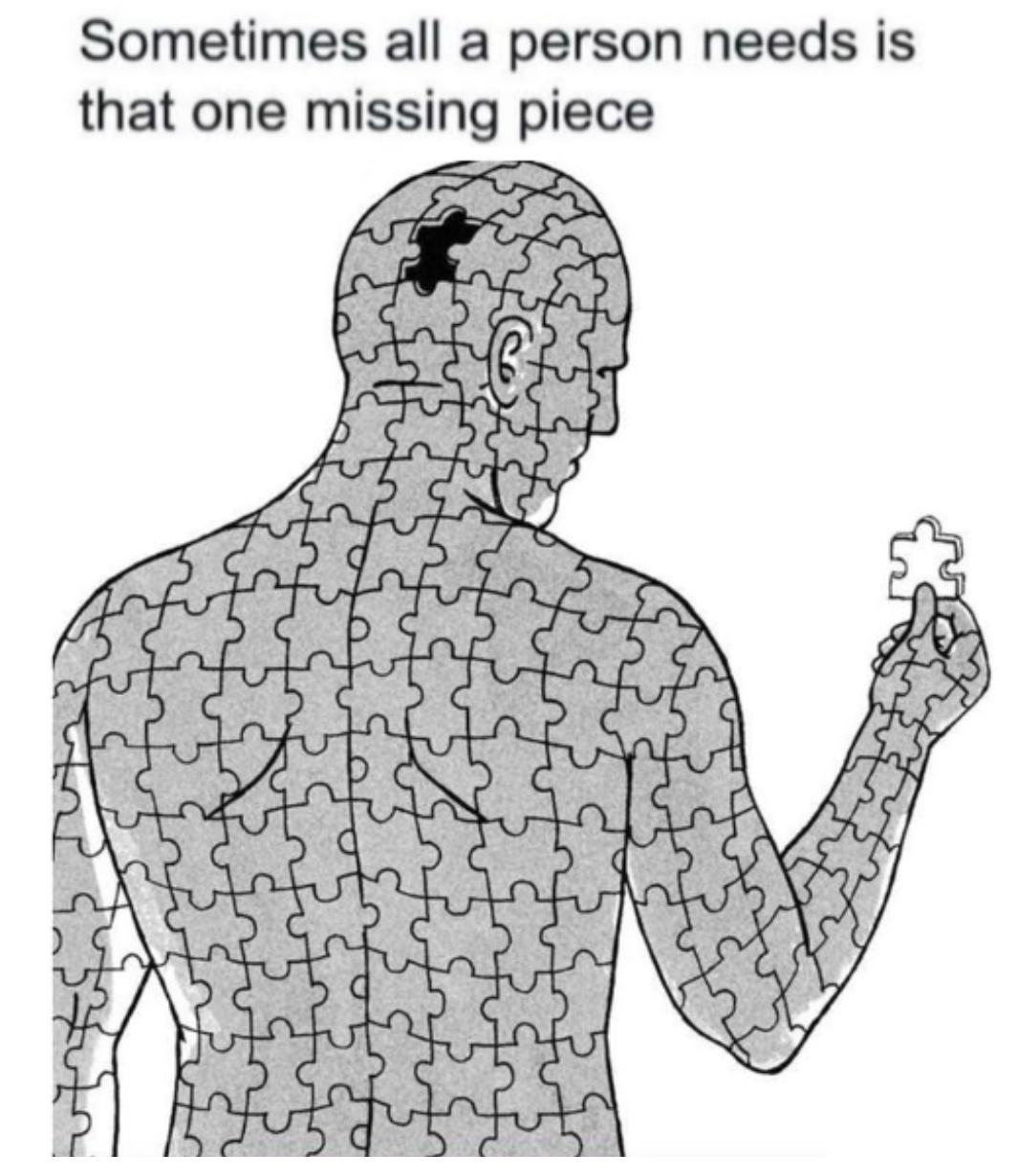 Sometimes all a person needs is that one missing piece Blank Meme Template