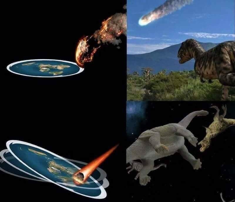 Flat Earth Dinosaurs Blank Meme Template