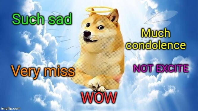 Rip doge | WOW | image tagged in oh wow are you actually reading these tags,doge,sad | made w/ Imgflip meme maker