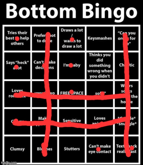 holy crap | image tagged in bottom bingo,lgbtq | made w/ Imgflip meme maker