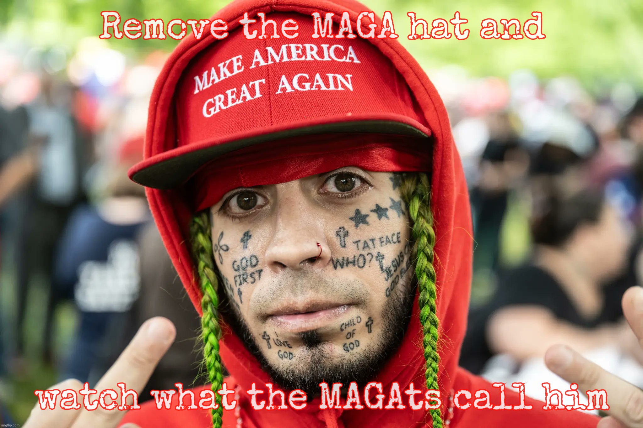 Let me guess, you voted for Bide- oh, wait... | Remove the MAGA hat and; watch what the MAGAts call him | image tagged in crotona park,bronx,trump rally,trump,maga,magats voting for the guy who wants to deport them | made w/ Imgflip meme maker