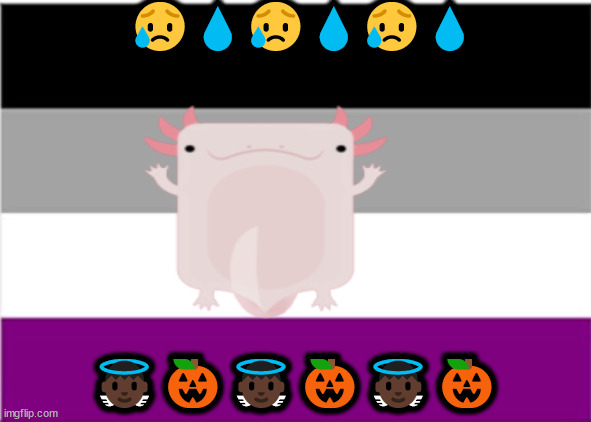 asexual flag | 😥💧😥💧😥💧; 👼🏿🎃👼🏿🎃👼🏿🎃 | made w/ Imgflip meme maker