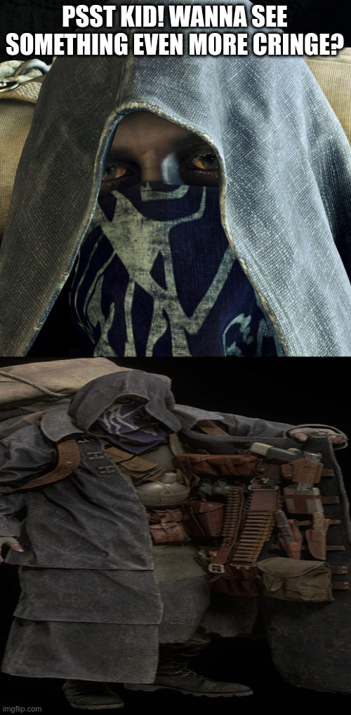 Resident Evil 4 Merchant | PSST KID! WANNA SEE SOMETHING EVEN MORE CRINGE? | image tagged in cringe,re4,merchant,welcome | made w/ Imgflip meme maker