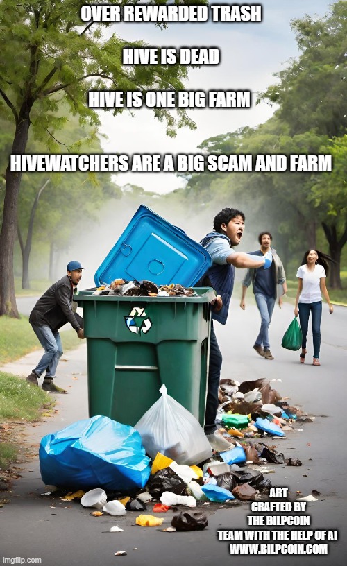 OVER REWARDED TRASH




 
HIVE IS DEAD


 
HIVE IS ONE BIG FARM 


   

 
HIVEWATCHERS ARE A BIG SCAM AND FARM; ART CRAFTED BY THE BILPCOIN TEAM WITH THE HELP OF AI 


WWW.BILPCOIN.COM | made w/ Imgflip meme maker