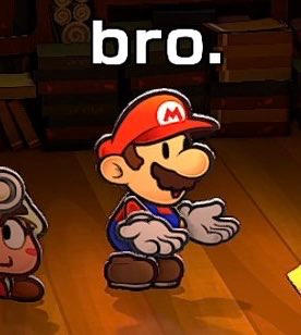 High Quality Paper Mario bro Blank Meme Template