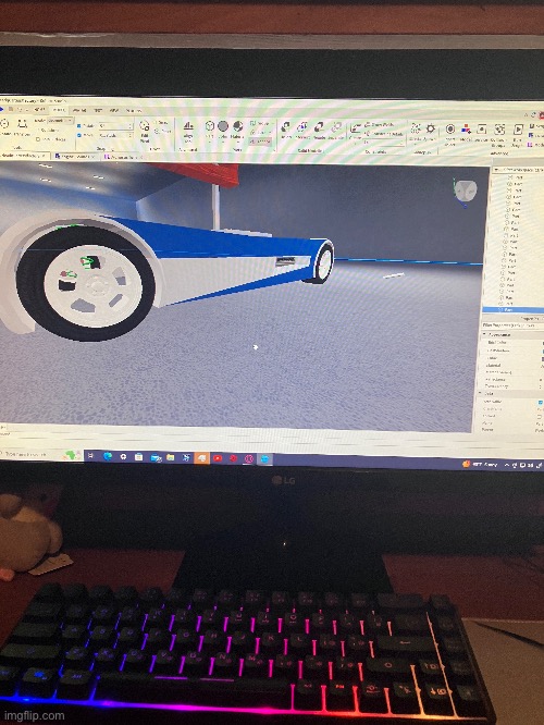 broke my monitor again and now im using this bigass monitor | made w/ Imgflip meme maker