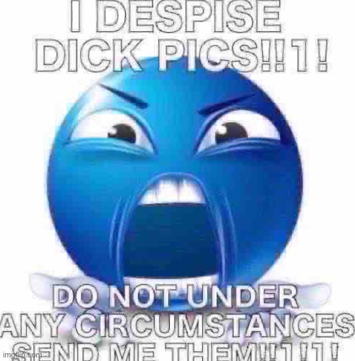 I despise dick pics | image tagged in i despise dick pics | made w/ Imgflip meme maker