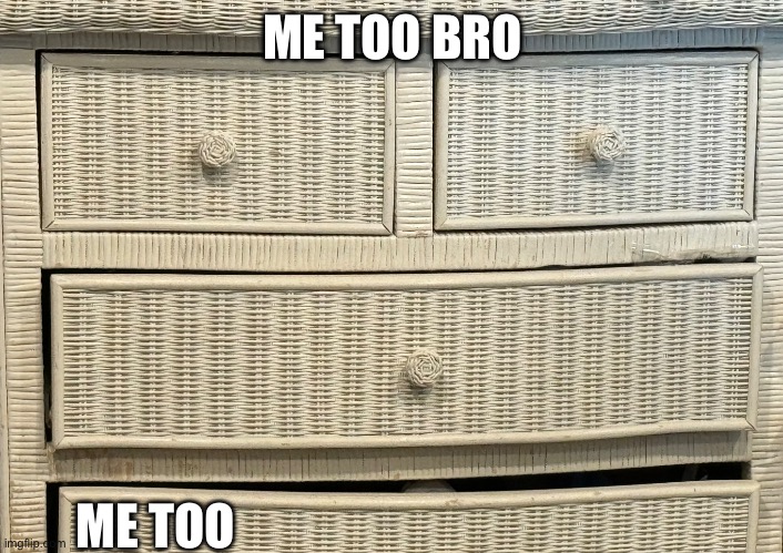 Same here mister crappy drawers…same here | ME TOO BRO; ME TOO | image tagged in uhhhhh,crappy,draw,exhausted,wtf,tired | made w/ Imgflip meme maker